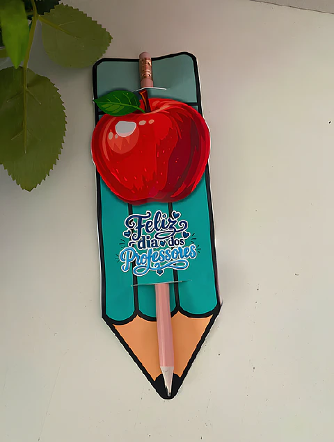 Card Lápis Maça - Dia dos Professores