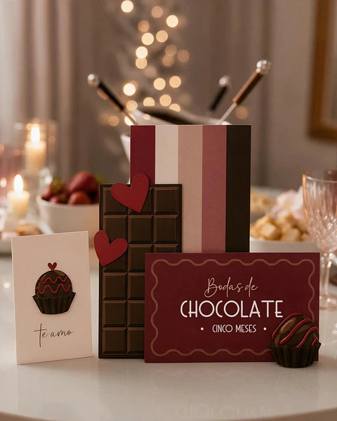 Bodas de Chocolate (5 Meses) - Arquivo de Corte