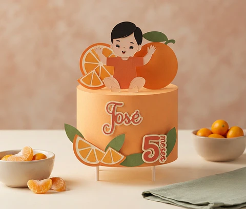 Topo de Bolo - Laranja