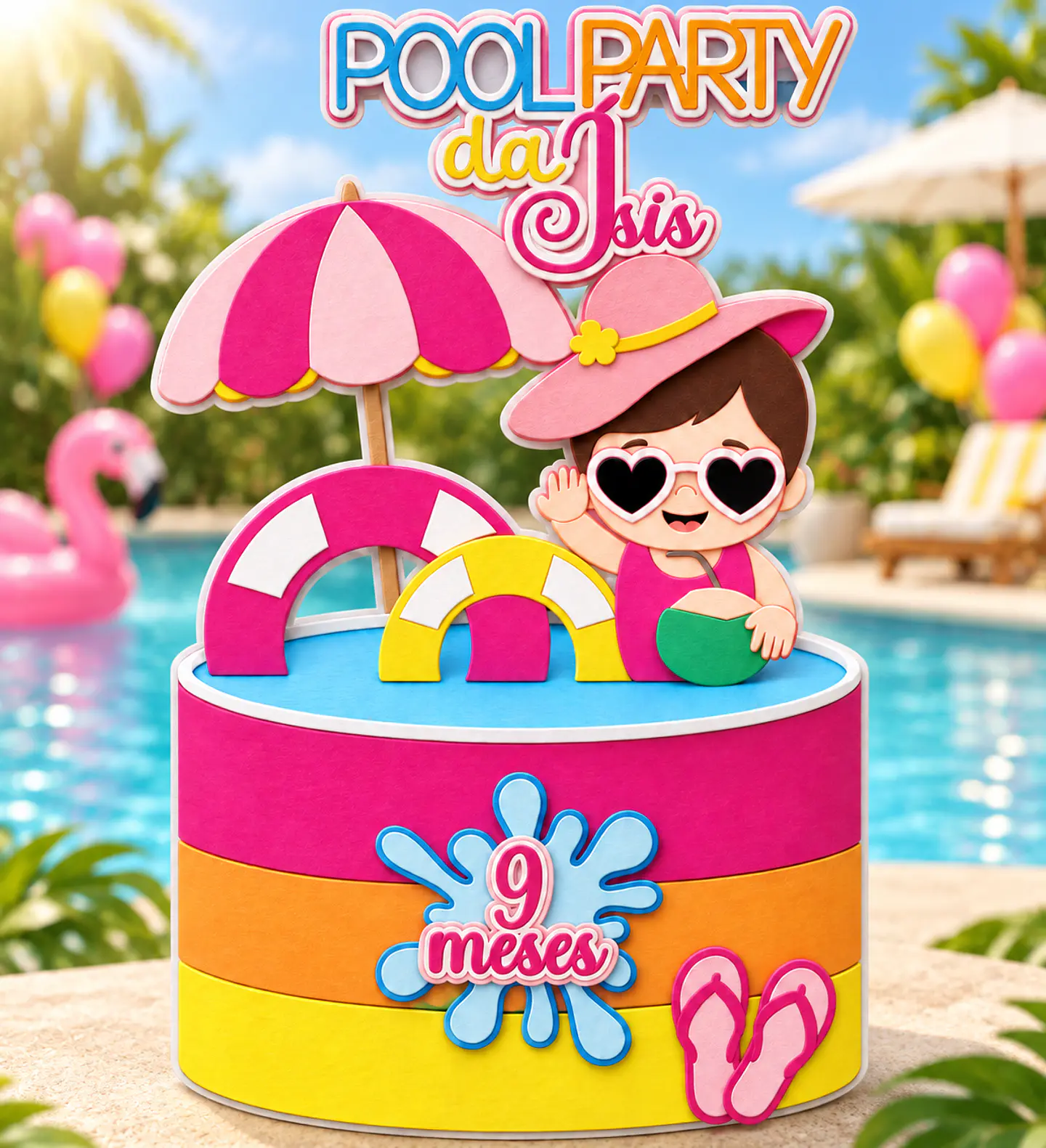Topo de Bolo - Pool Party 1