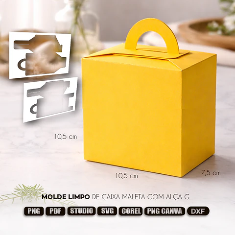 Caixa Maleta com Alça (Lancheirinha G) - Arquivo de Corte