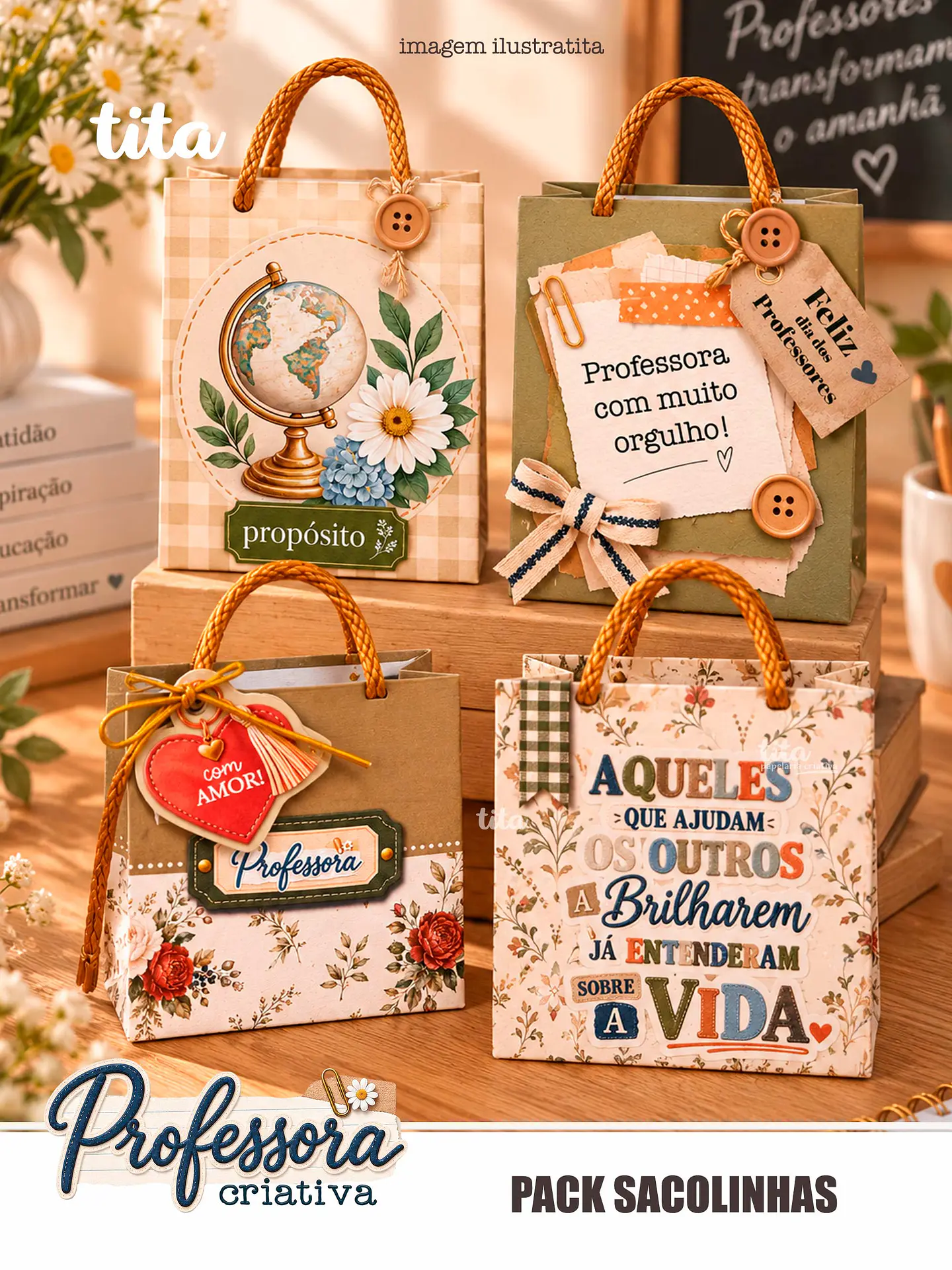Professora Criativa 2026 - Pack Sacolinhas 3