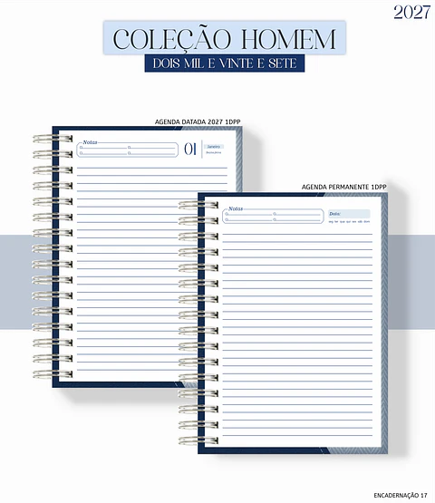 Agenda Homem 2027 - Couro Azul