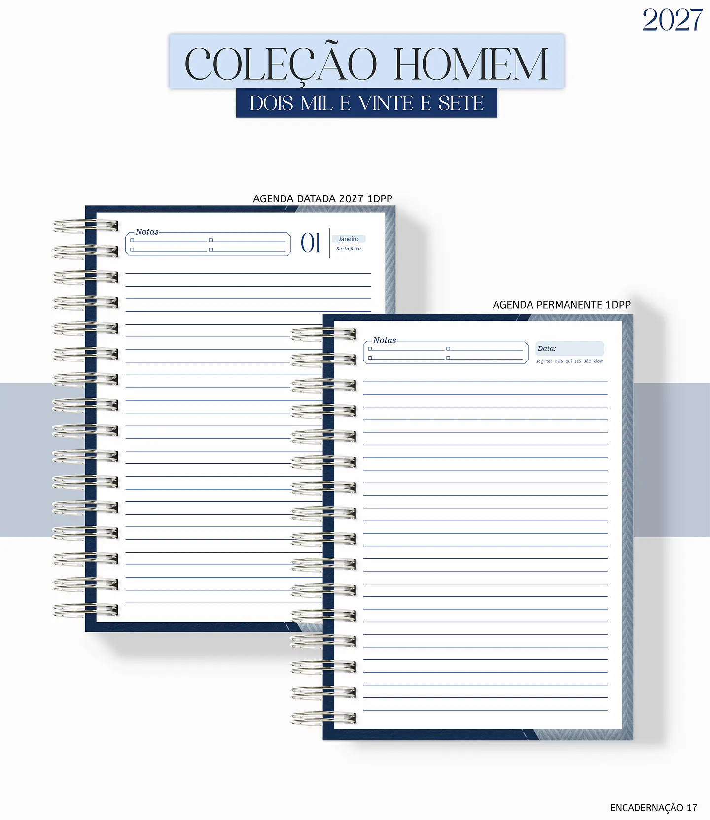 Agenda Homem 2027 - Couro Azul 2
