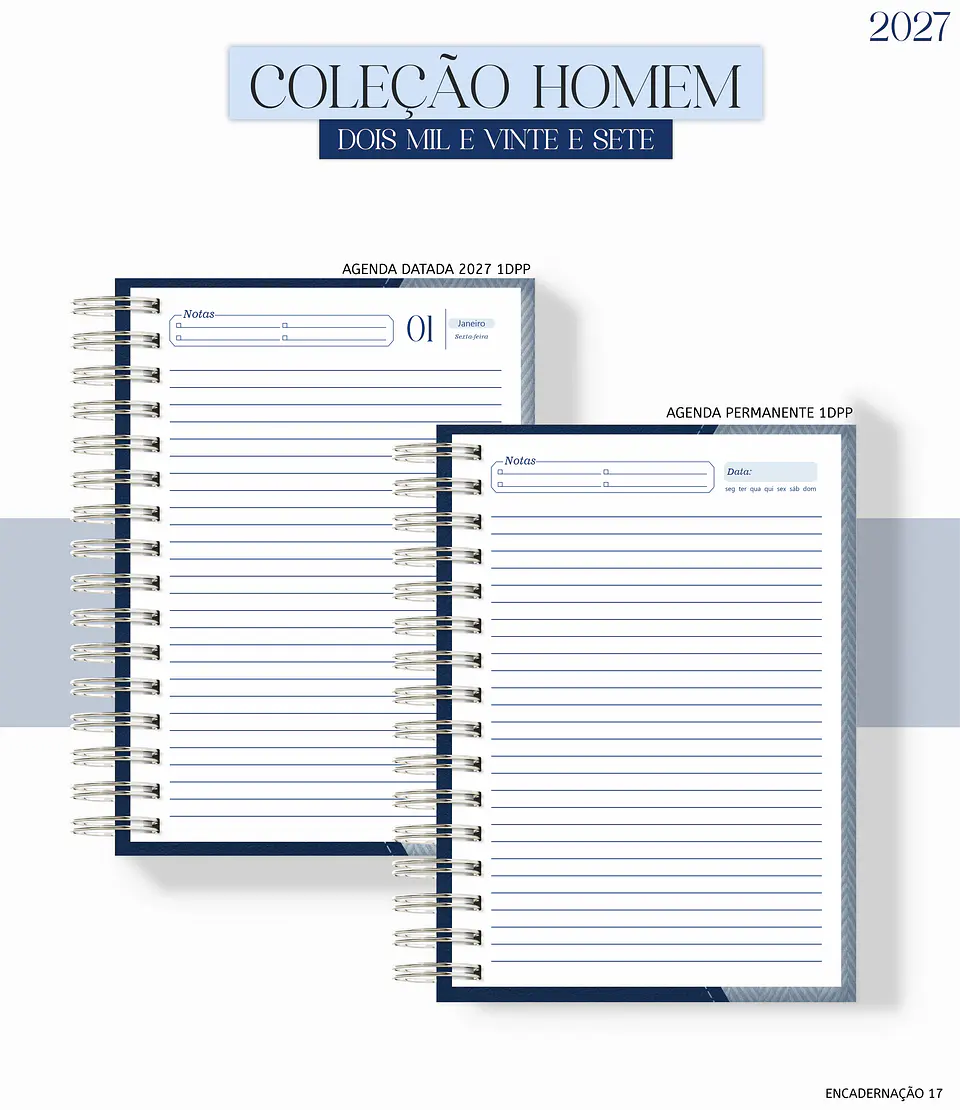 Agenda Homem 2027 - Couro Azul 2