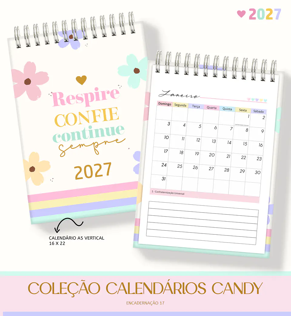 Pack Calendário Candy - Encadernação 6