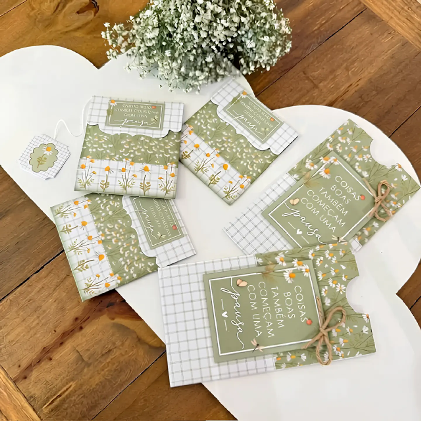 Sachê de Cappuccino e Envelope - Aconchego Margaridas 2