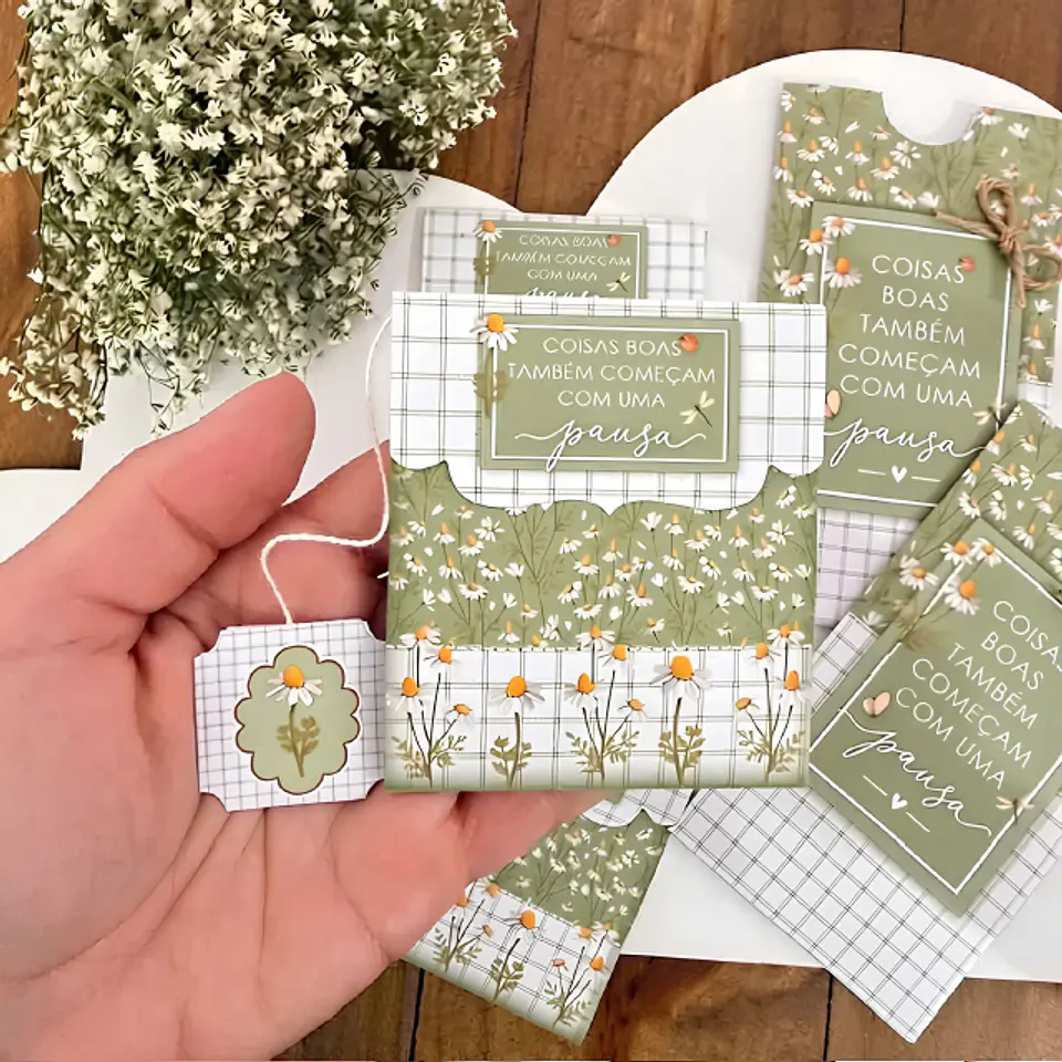 Sachê de Cappuccino e Envelope - Aconchego Margaridas 4