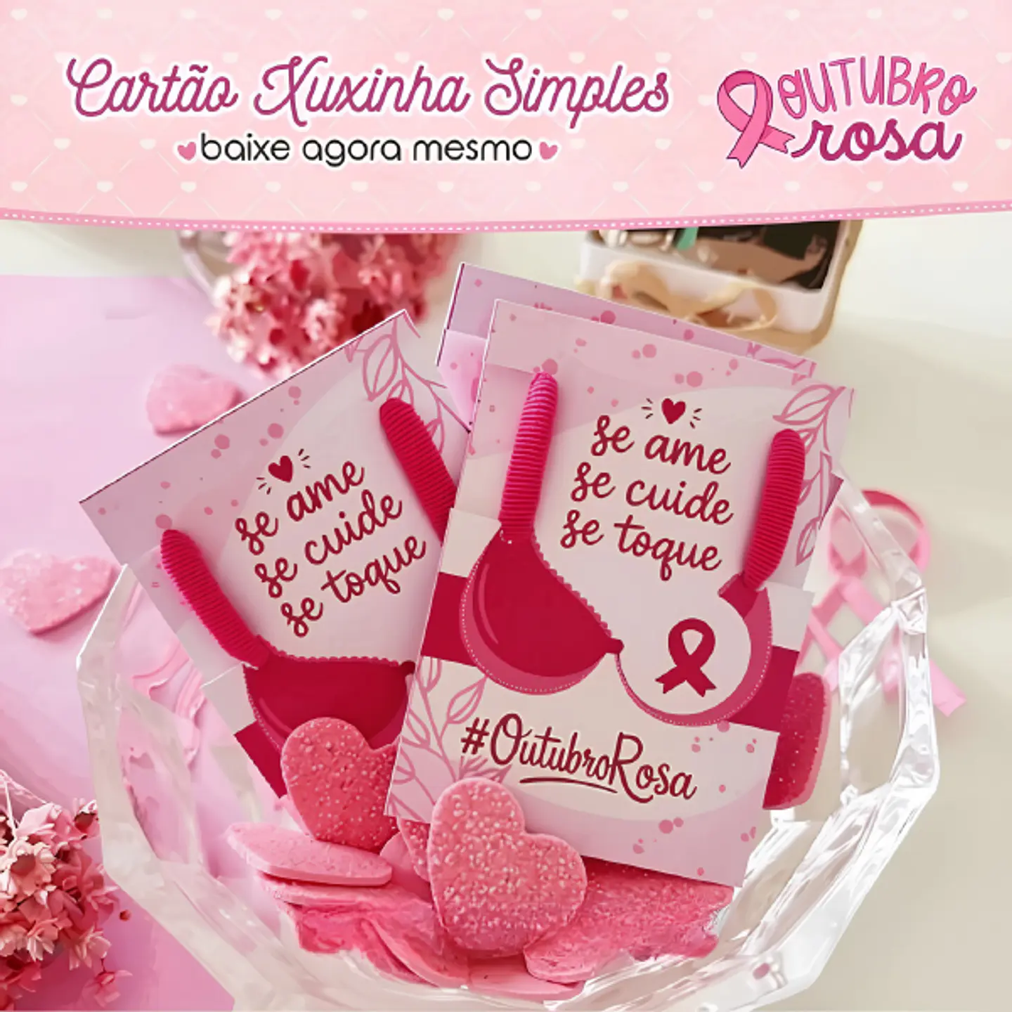 Cartão Xuxinha Simples - Outubro Rosa 1