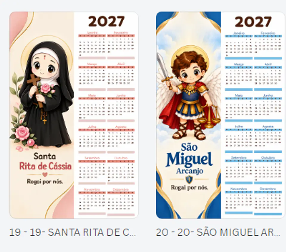 Combo Calendários 2027 - Arquivo de Corte 3