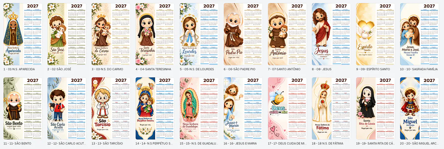Combo Calendários 2027 - Arquivo de Corte 4