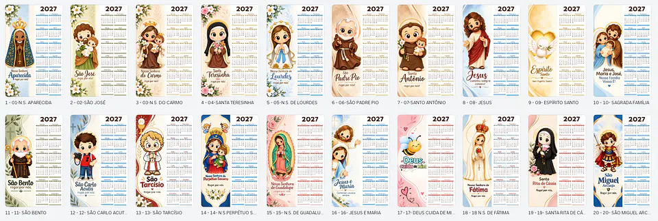 Combo Calendários 2027 - Arquivo de Corte 4
