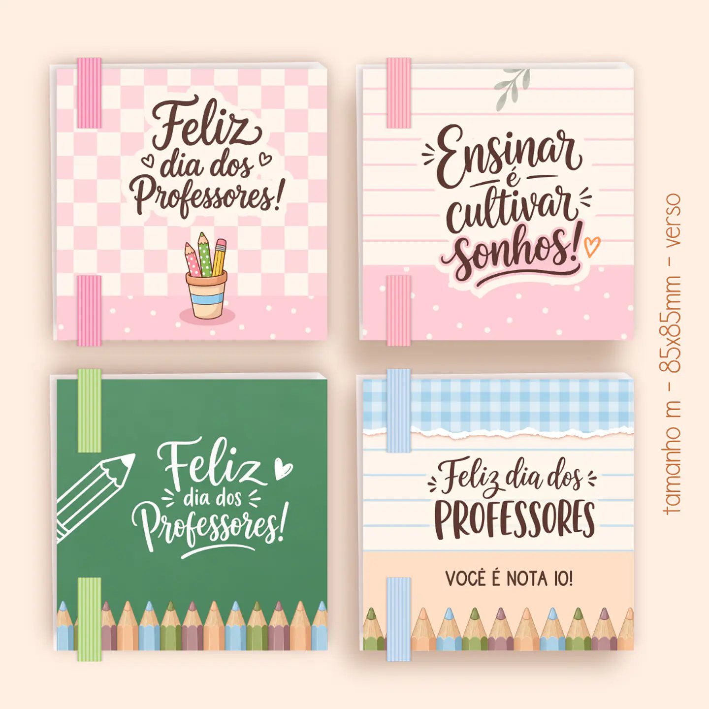 Capas para Bloco (tipo post-it) - Dia dos Professores 2