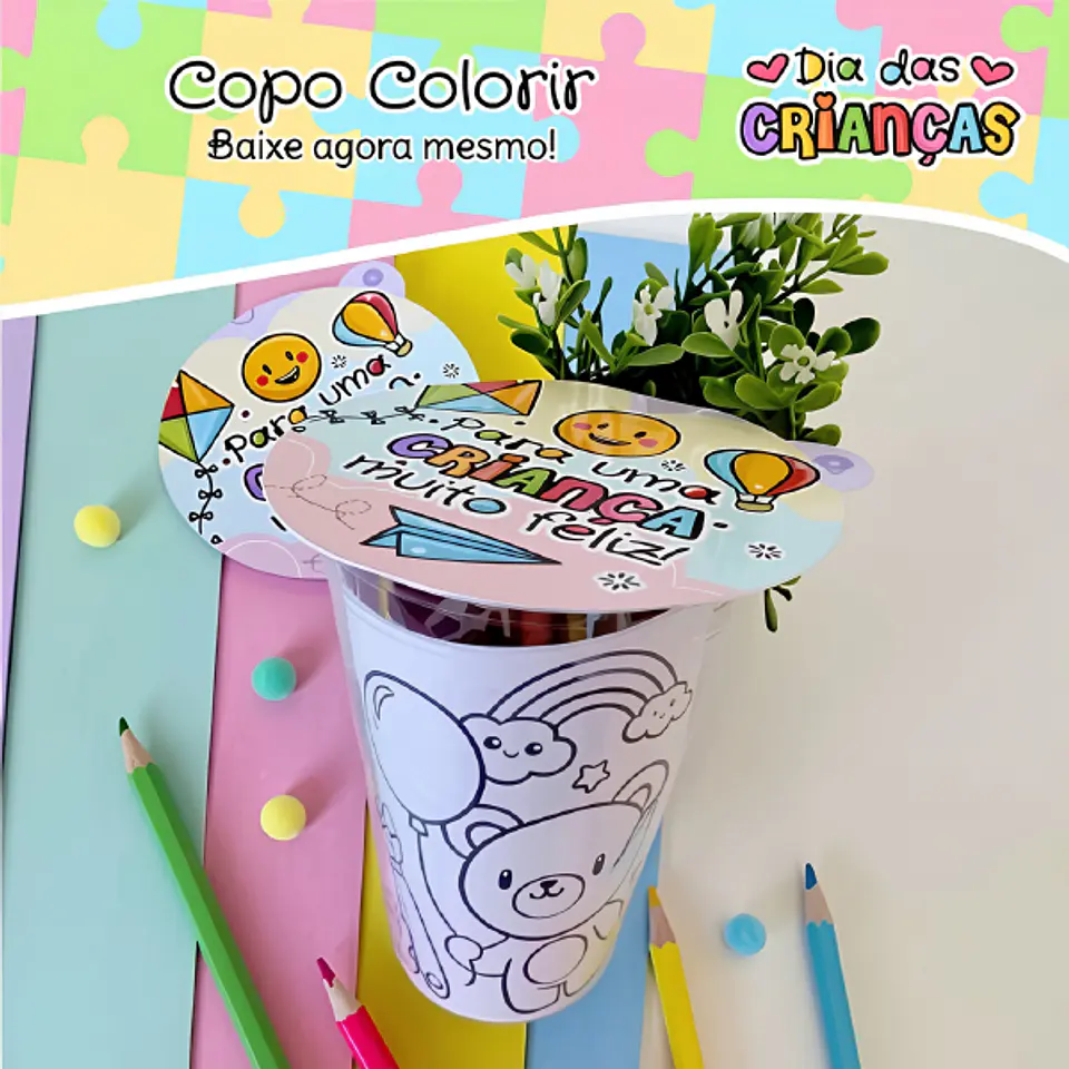 Copo Colorir - Dia das Crianças 1