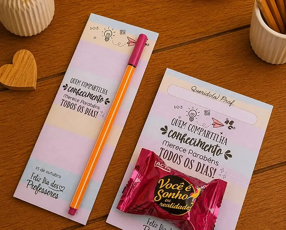 Card para Bombom + Card para Caneta - Dia dos Professores 3