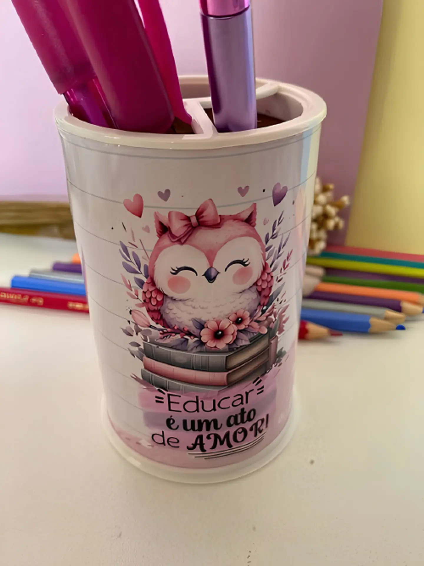 Adesivo Porta Treco Rosa - Dia dos Professores 1