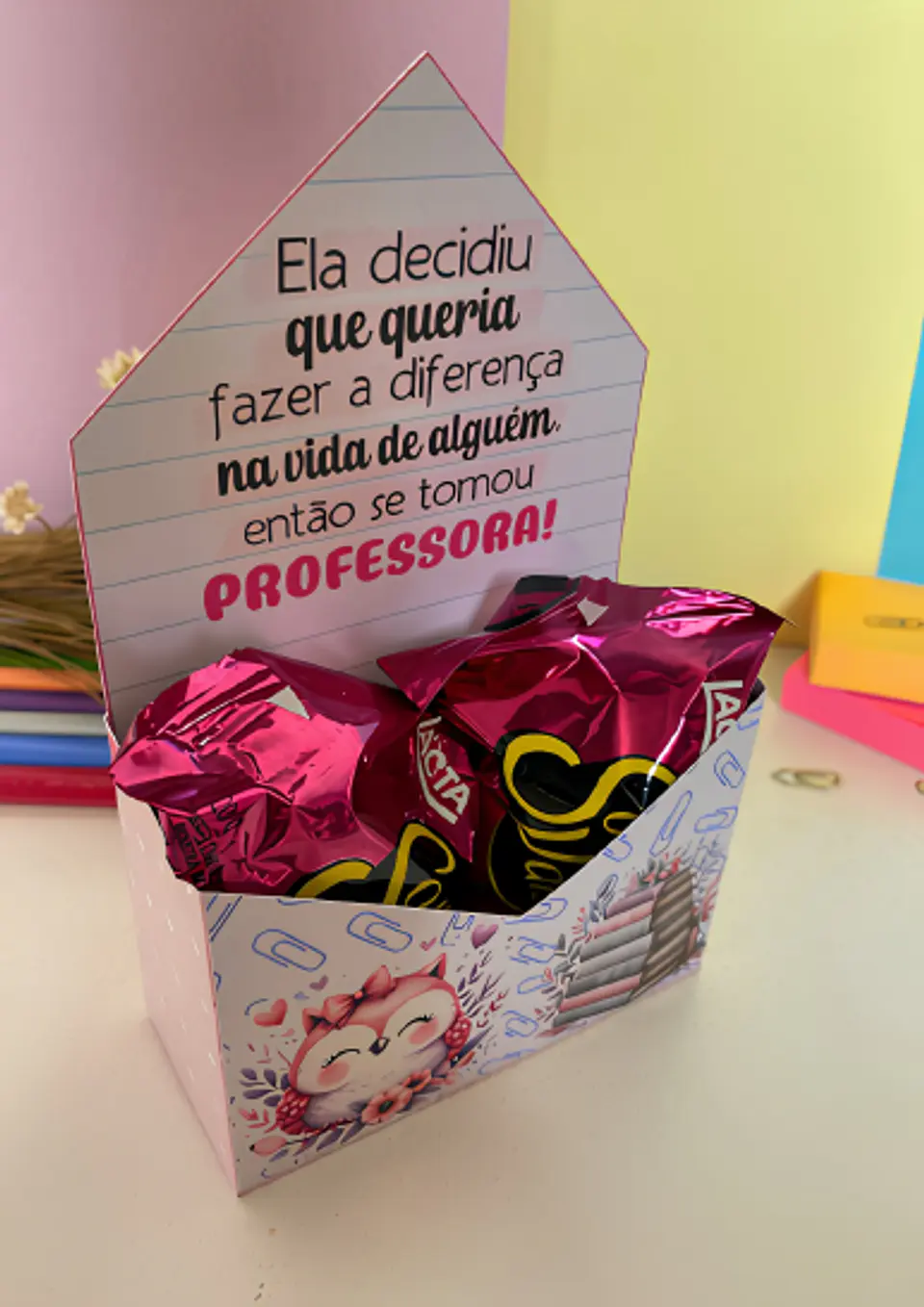 Caixa Envelope Rosa - Dia dos Professores 1