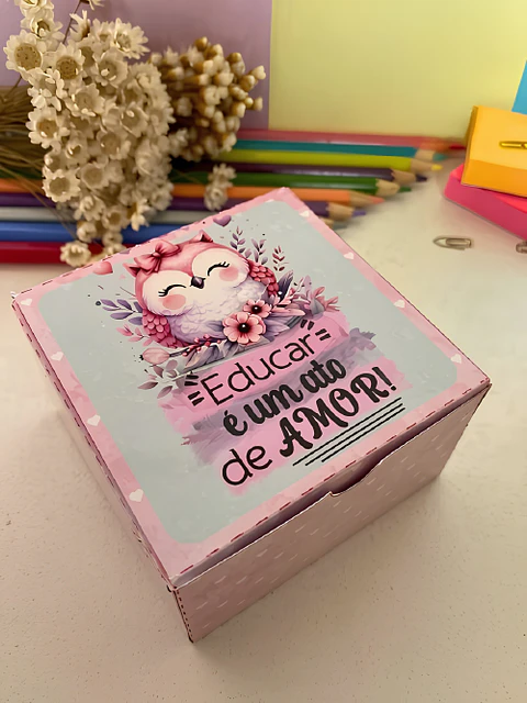 Caixinha Multiuso Rosa - Dia dos Professores