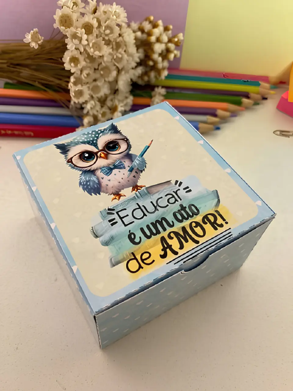 Caixinha Multiuso Azul - Dia dos Professores 1