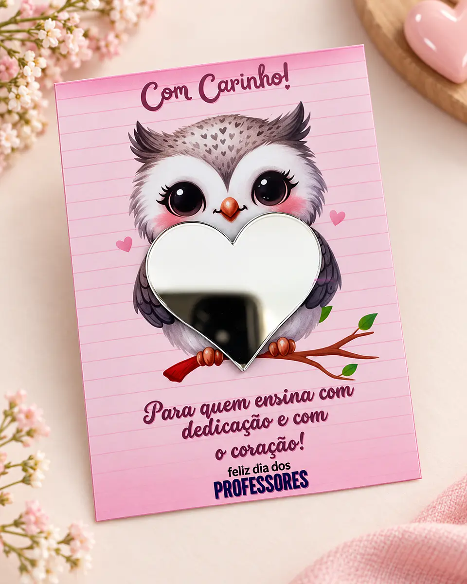 Card Espelhinho Corujinha - Dia dos Professores 1