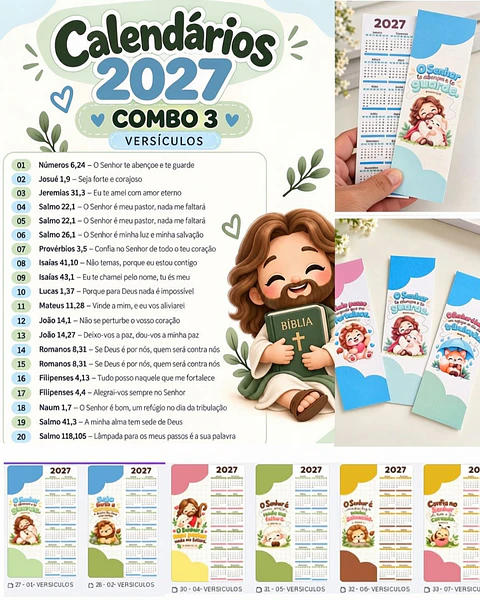Calendários Versículos 2027 - Combo 3
