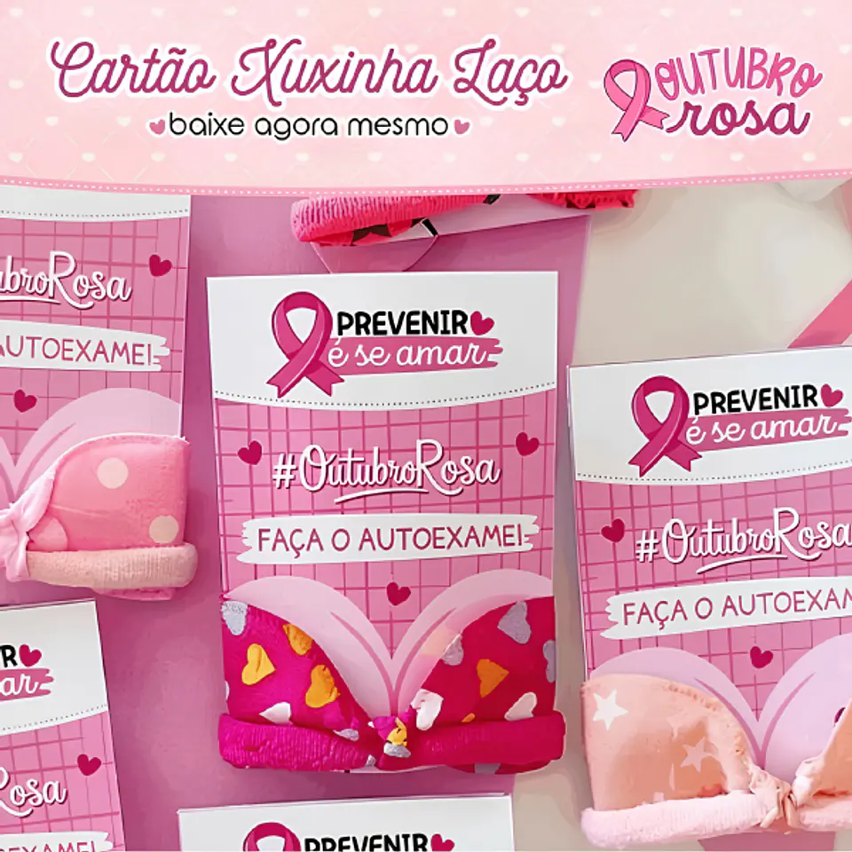 Cartão Xuxinha Laço - Outubro Rosa 1