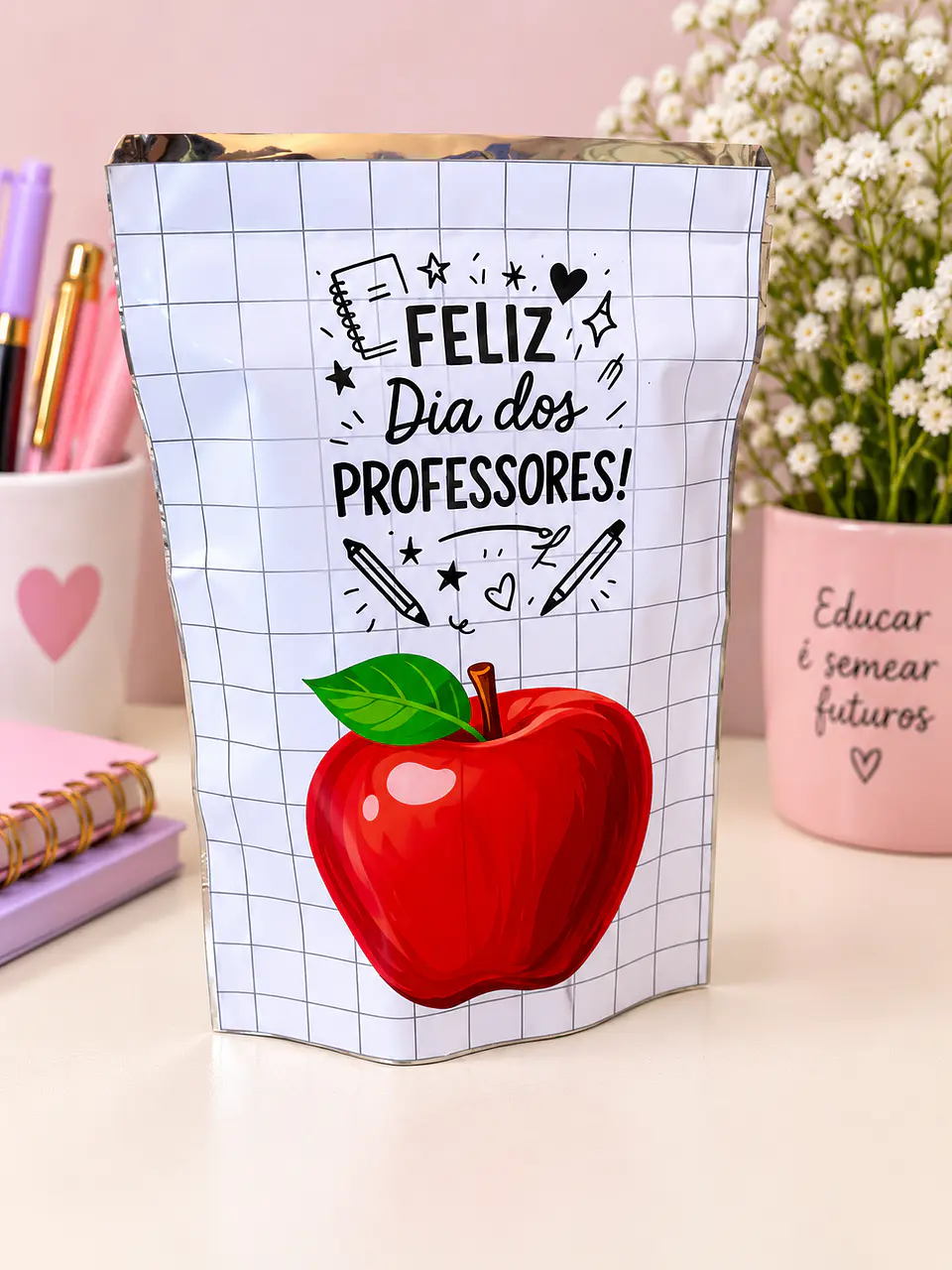 Adesivo Zip Lock Maça - Dia dos Professores 1