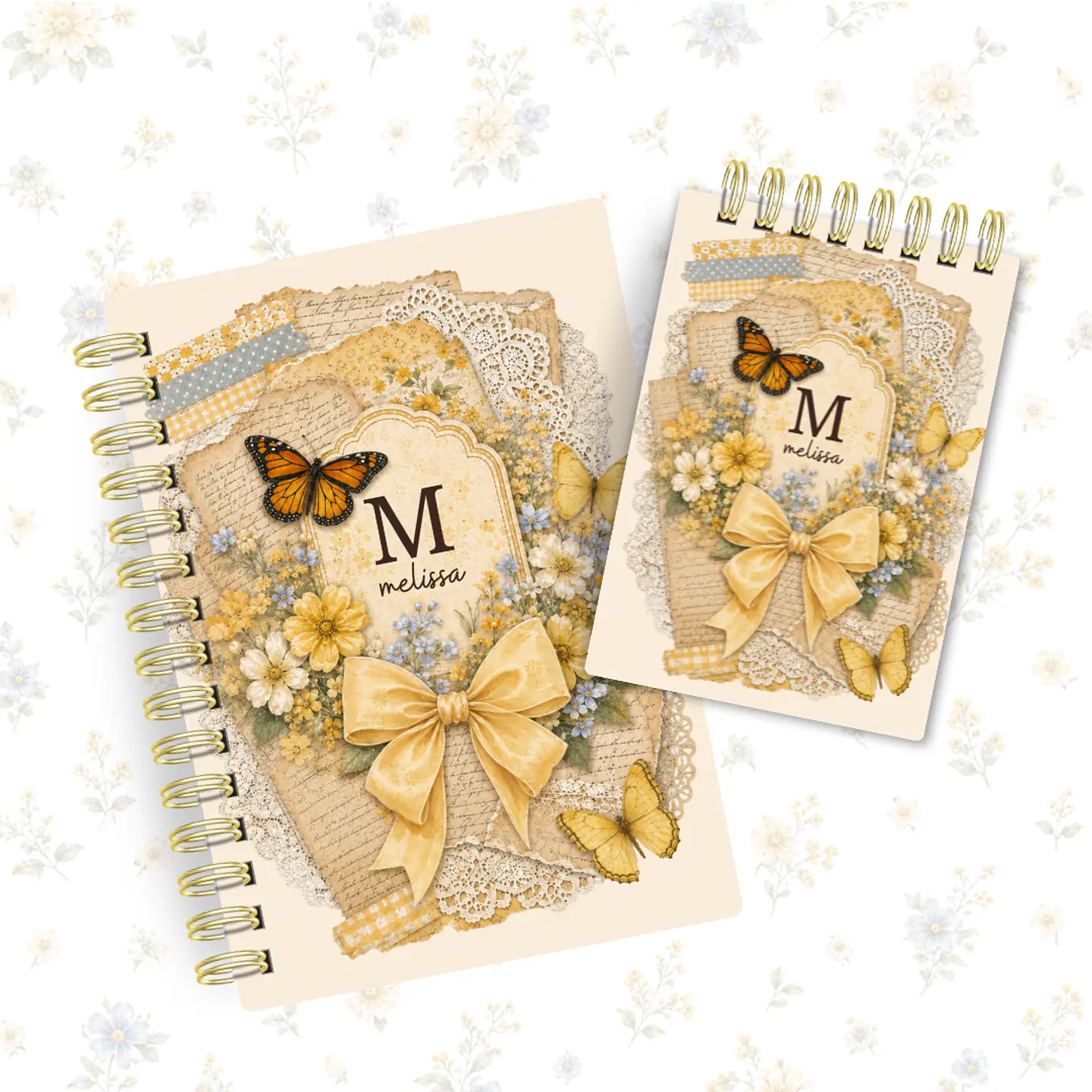 Scrap Amarelo - Caderno Pautado A5 + Bloquinho A6 + Extras 3