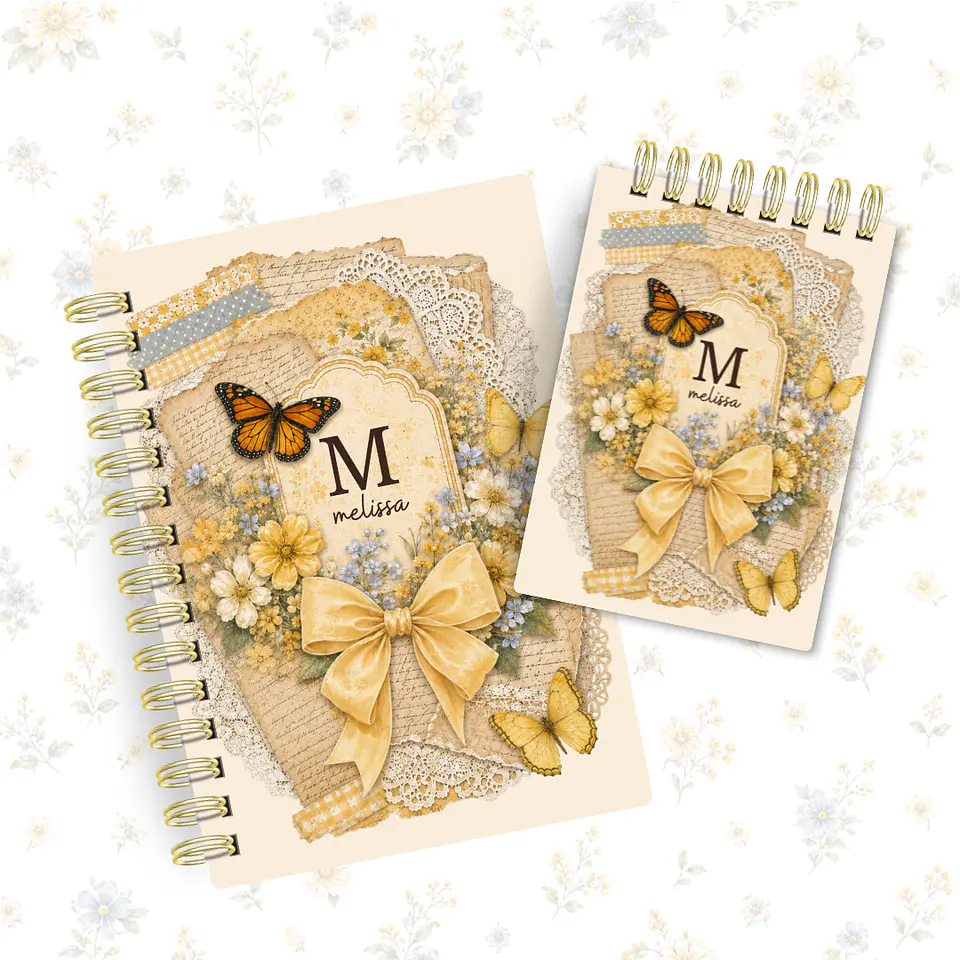 Scrap Amarelo - Caderno Pautado A5 + Bloquinho A6 + Extras 3