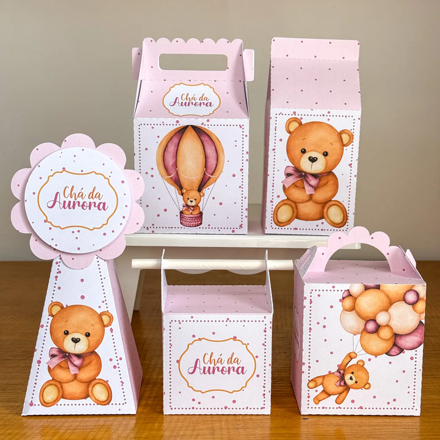 Kit Festa - Chá de Bebê Ursinha Rosa 1