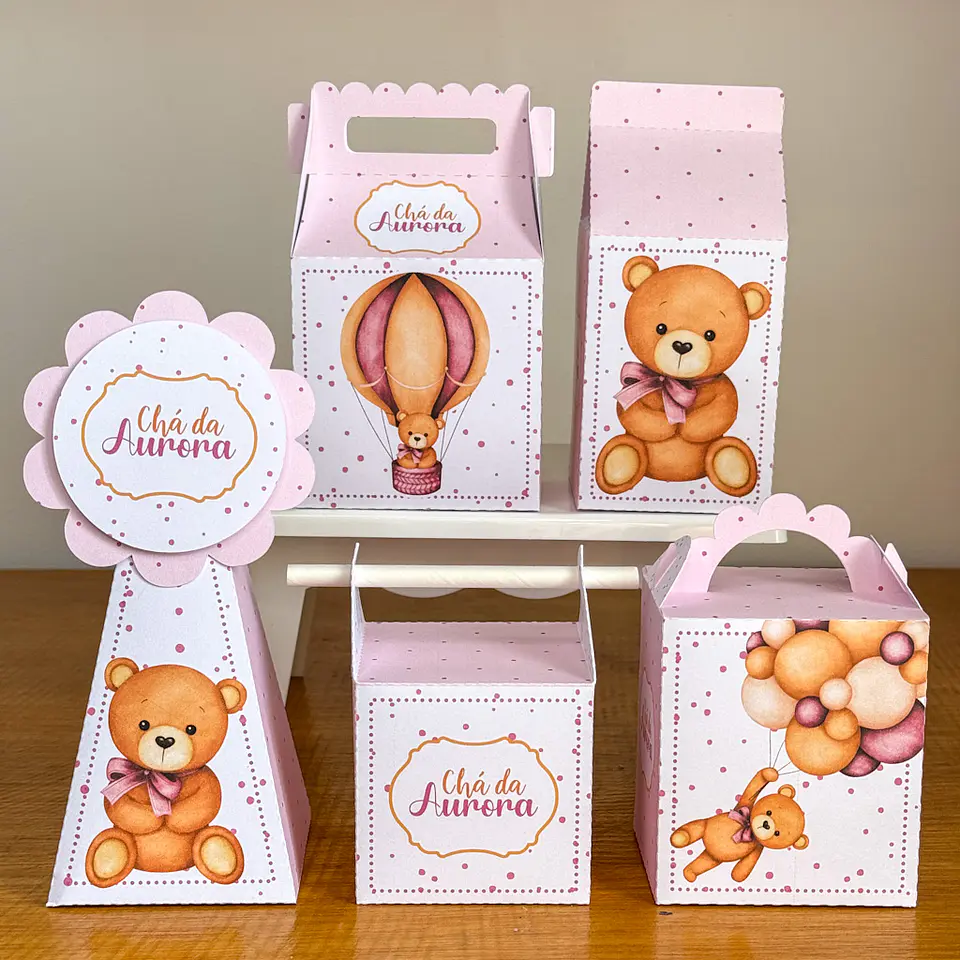 Kit Festa - Chá de Bebê Ursinha Rosa 1