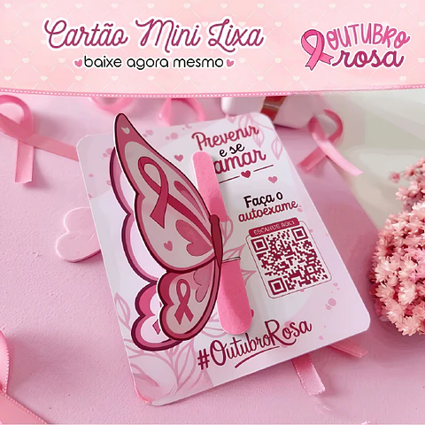 Cartão Mini Lixa - Outubro Rosa