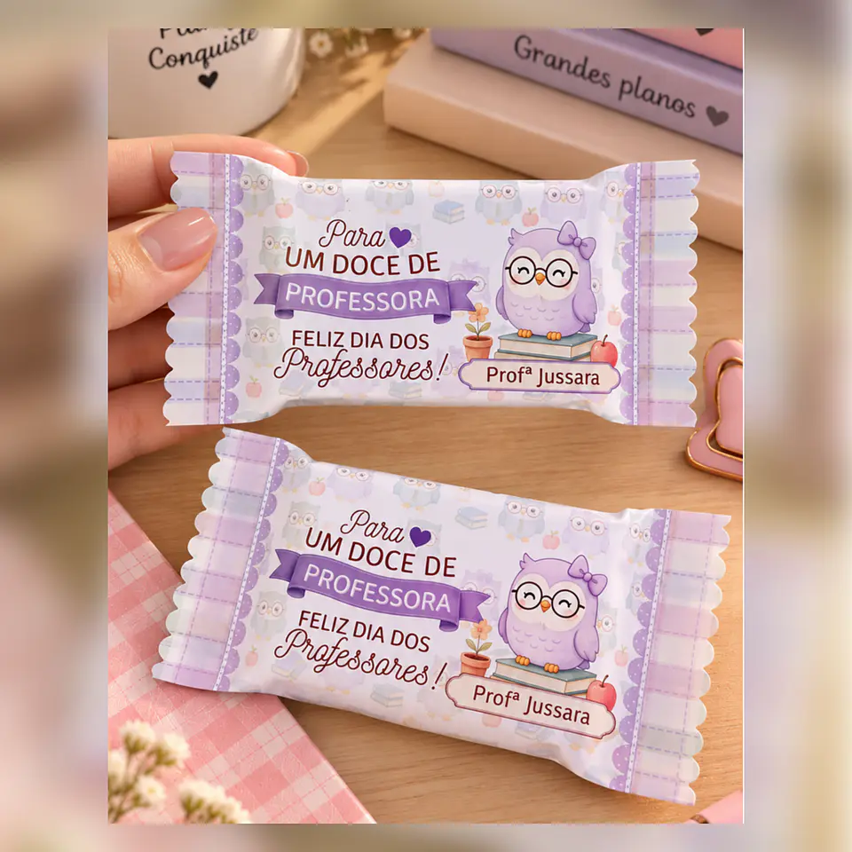 Barra de Chocolate e KitKat Corujinhas - Dia dos Professores 2026 1