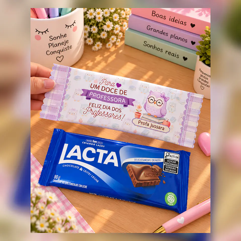 Barra de Chocolate e KitKat Corujinhas - Dia dos Professores 2026 2