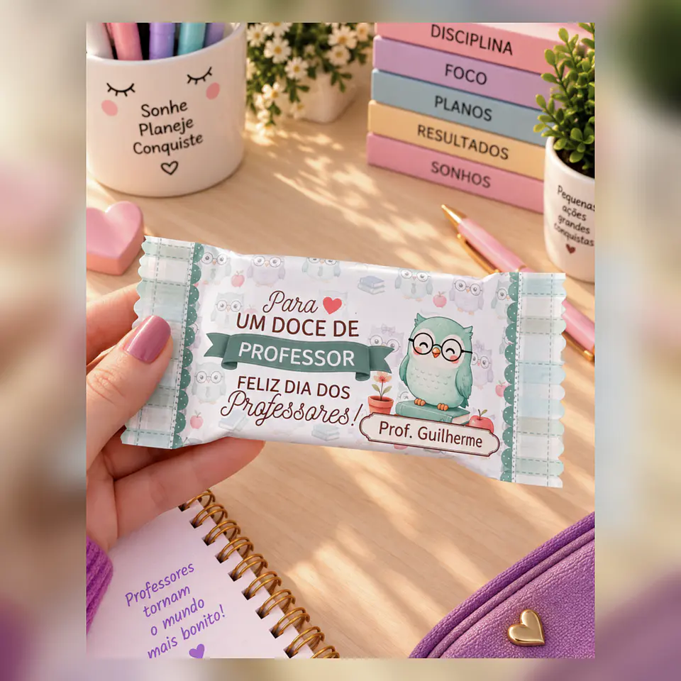 Barra de Chocolate e KitKat Corujinhas - Dia dos Professores 2026 5