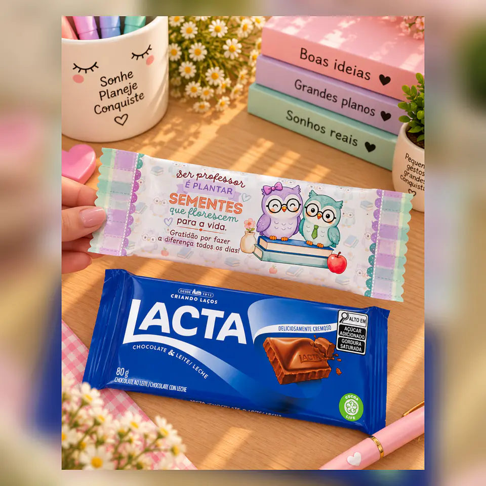 Barra de Chocolate e KitKat Corujinhas - Dia dos Professores 2026 6