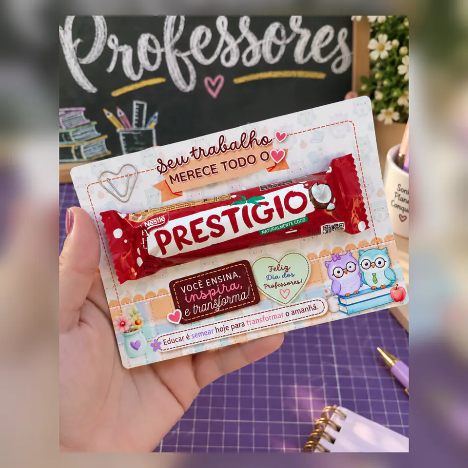 Card Chocolate Corujinhas - Dia dos Professores 2026 5