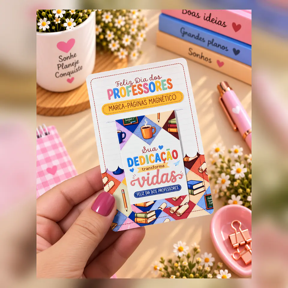 Marca Páginas Magnético com Card e Kit Menininhas - Dia dos Professores 2026 15