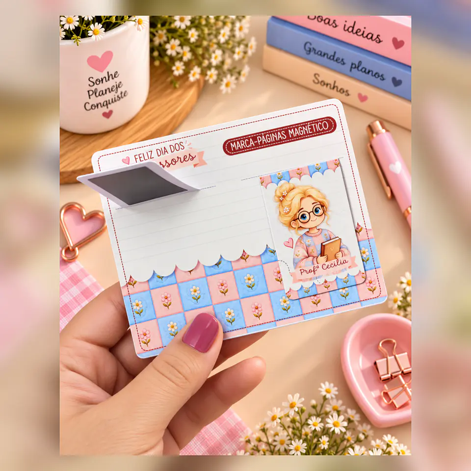 Marca Páginas Magnético com Card e Kit Menininhas - Dia dos Professores 2026 16