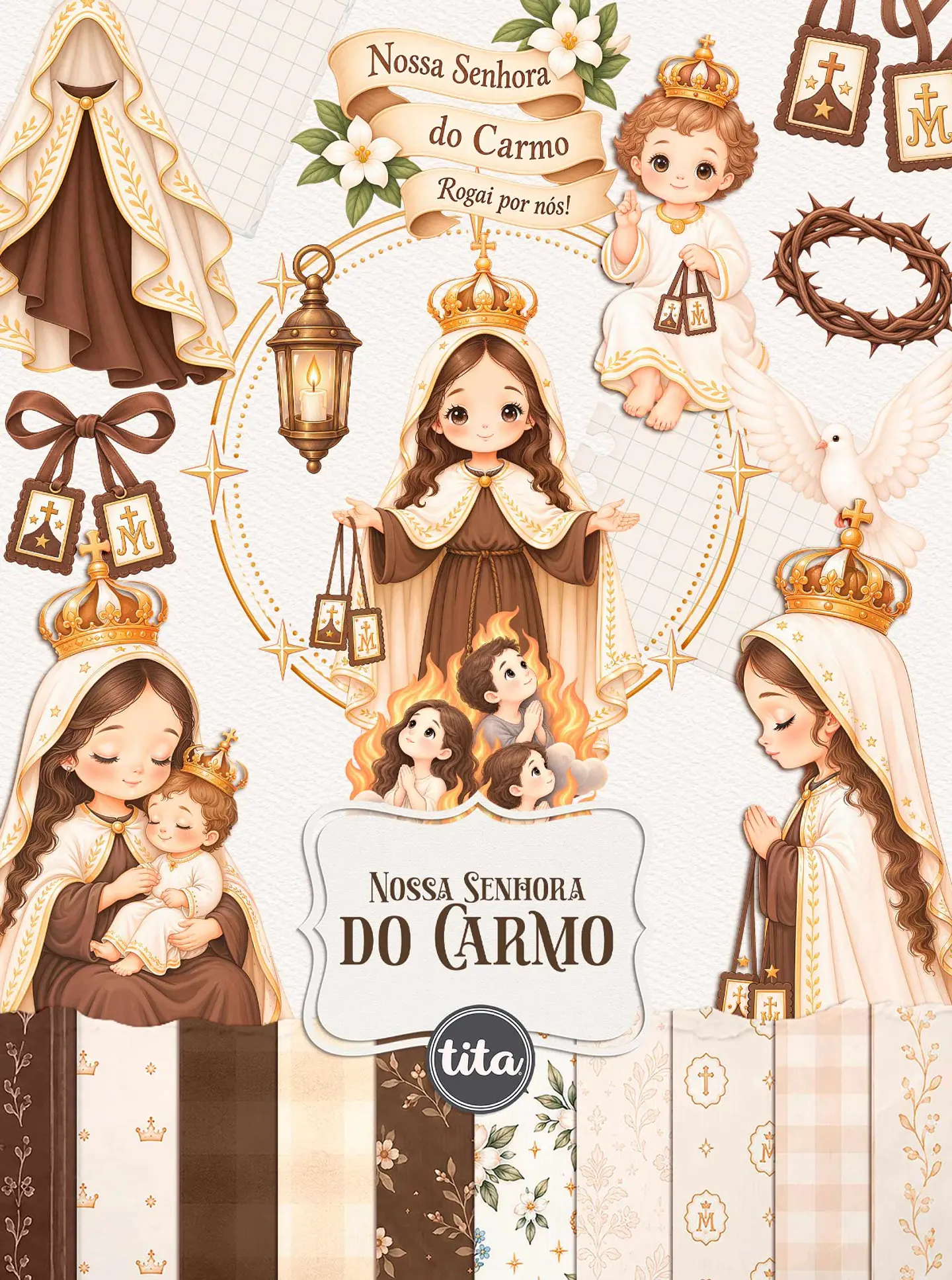 Santos - Combo Ilustrações 01 (NSra Aparecida, Do Carmo e de Fátima) 3