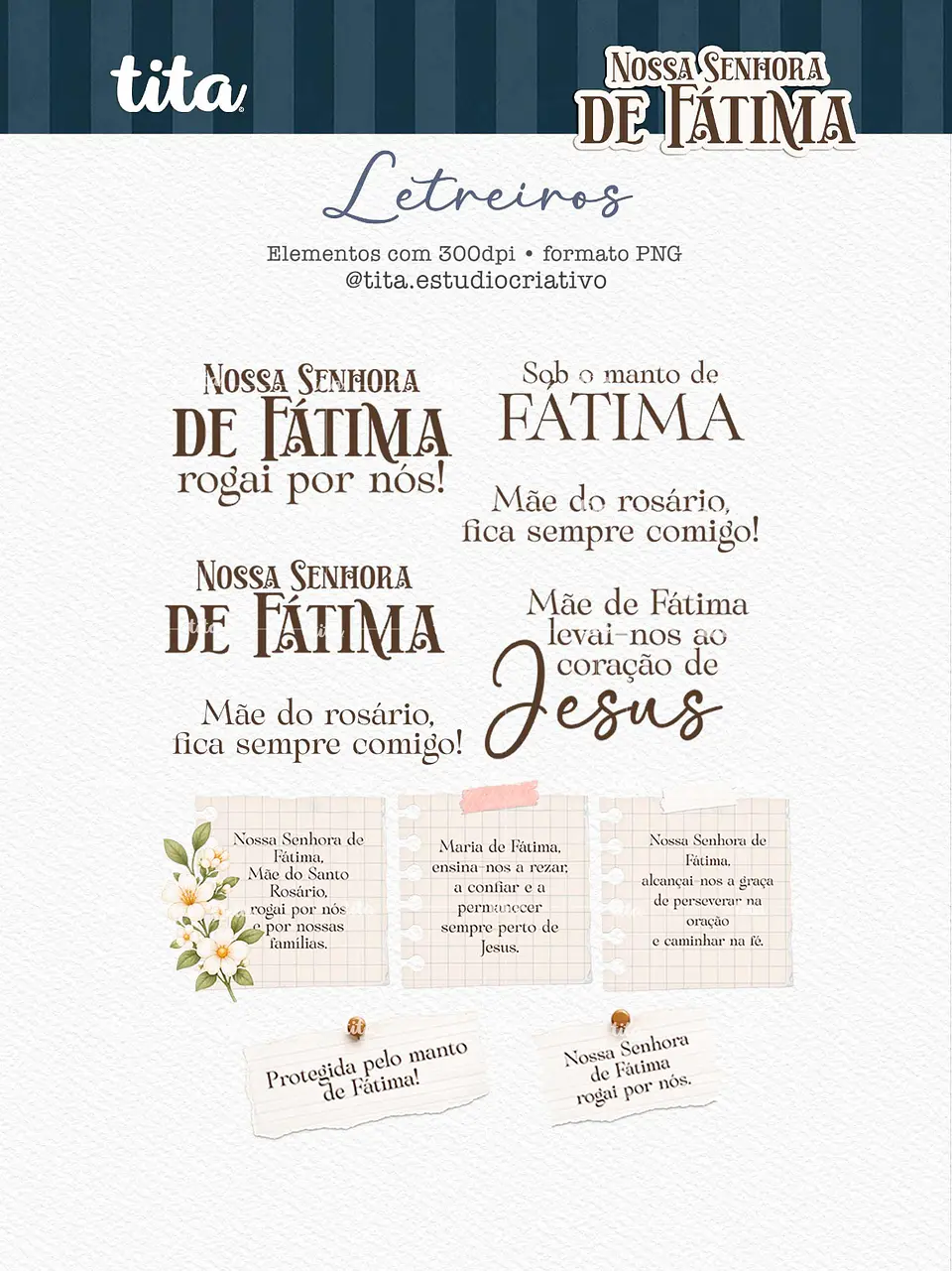 Santos - Combo Ilustrações 01 (NSra Aparecida, Do Carmo e de Fátima) 7