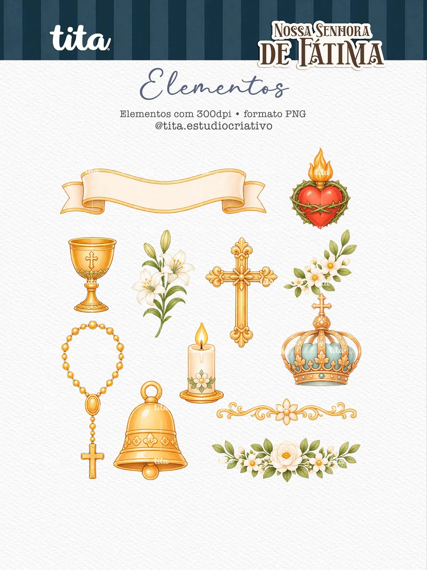 Santos - Combo Ilustrações 01 (NSra Aparecida, Do Carmo e de Fátima) 10