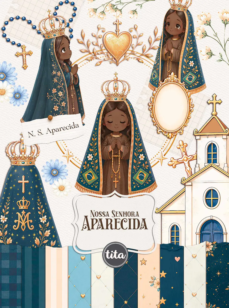 Santos - Combo Ilustrações 01 (NSra Aparecida, Do Carmo e de Fátima) 2