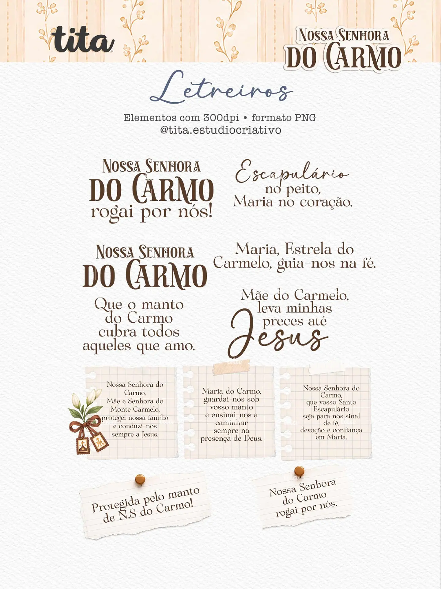 Santos - Combo Ilustrações 01 (NSra Aparecida, Do Carmo e de Fátima) 11