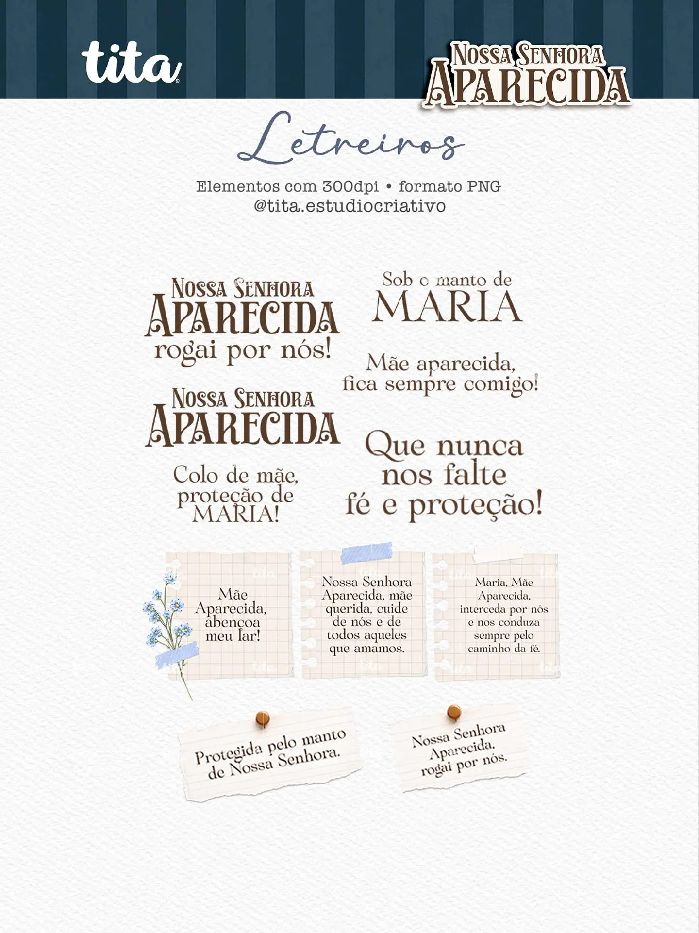 Santos - Combo Ilustrações 01 (NSra Aparecida, Do Carmo e de Fátima) 13