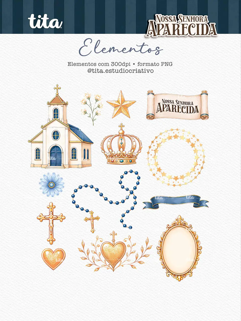 Santos - Combo Ilustrações 01 (NSra Aparecida, Do Carmo e de Fátima) 15