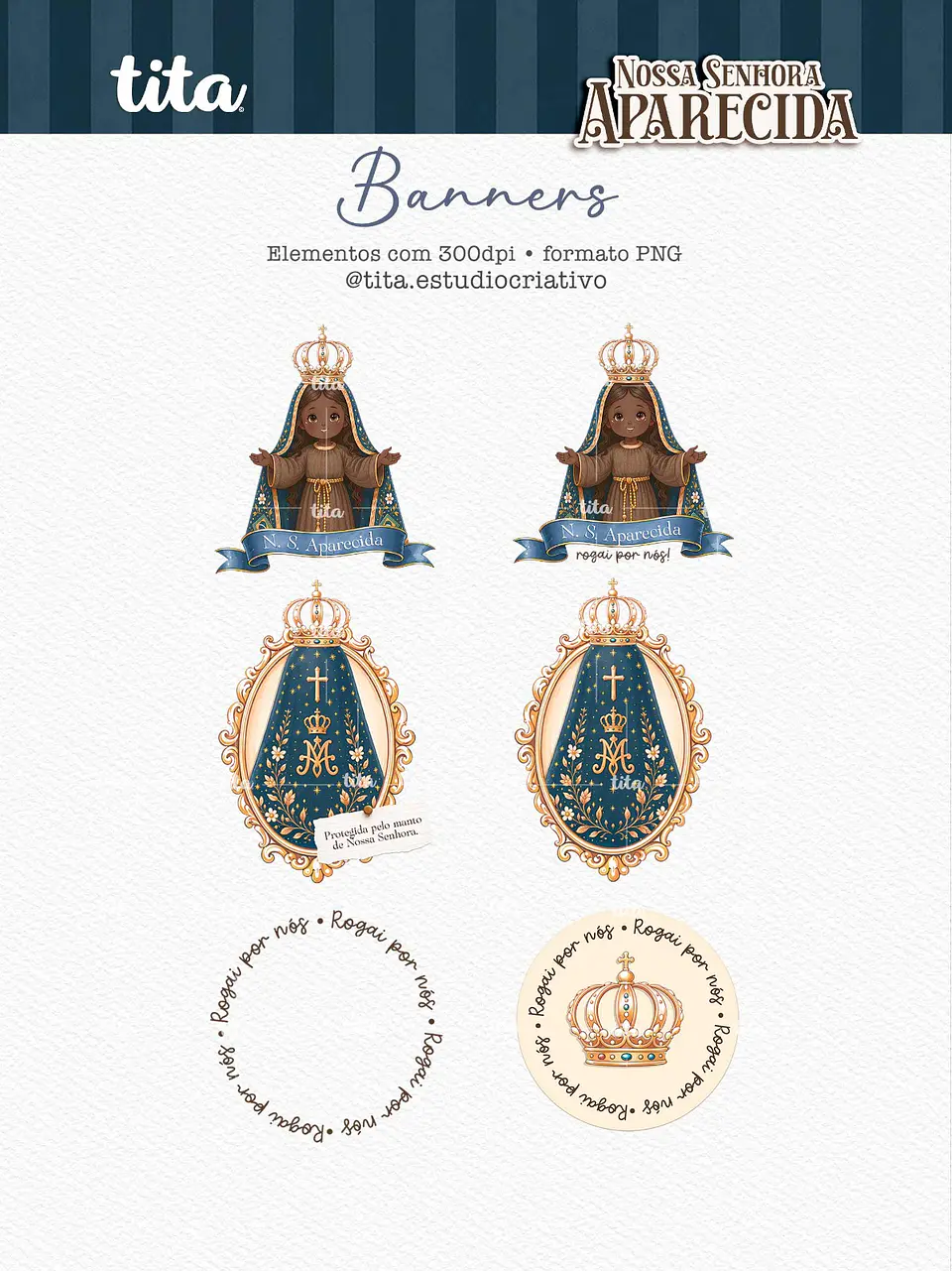 Santos - Combo Ilustrações 01 (NSra Aparecida, Do Carmo e de Fátima) 17