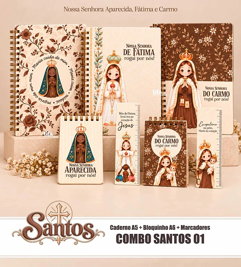 Santos - Combo Encadernação 01 (NSra Aparecida, Do Carmo e de Fátima)