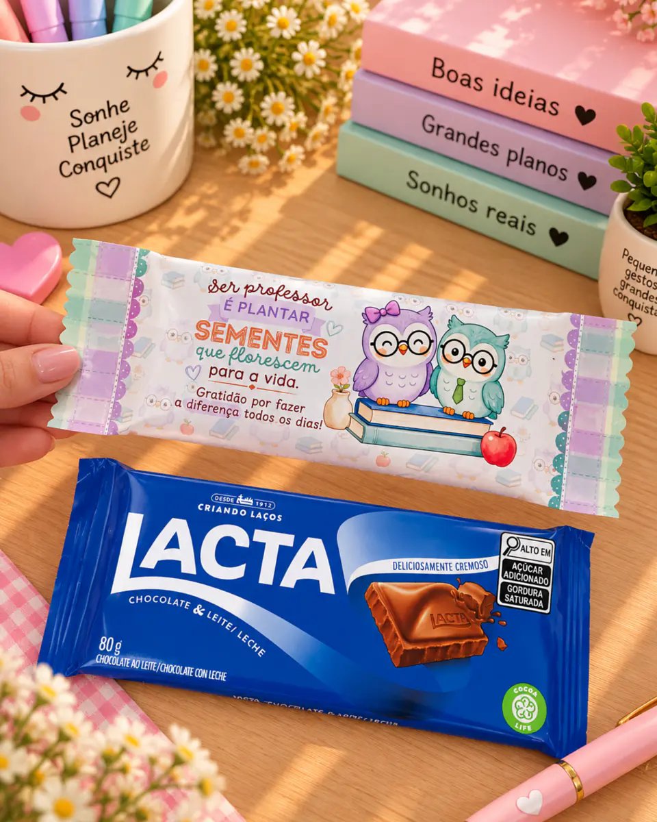 Barra de Chocolate e KitKat Corujinhas - Dia dos Professores 2026 6