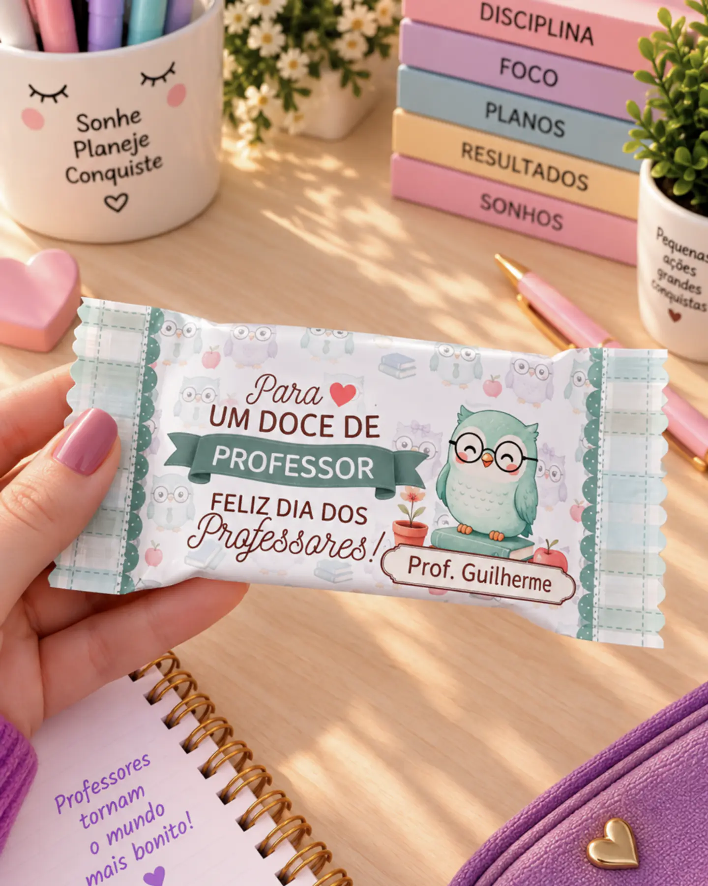 Barra de Chocolate e KitKat Corujinhas - Dia dos Professores 2026 10